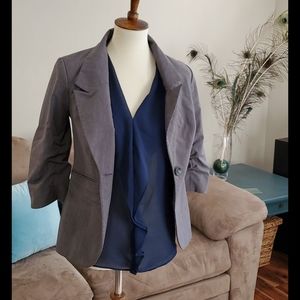 Grey & White Pinstripe Blazer